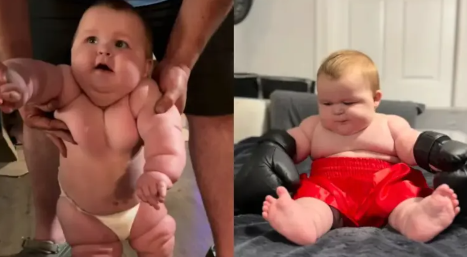 Bebê de 8 meses é tão grande que usa roupas de 5 anos: "Não é normal"