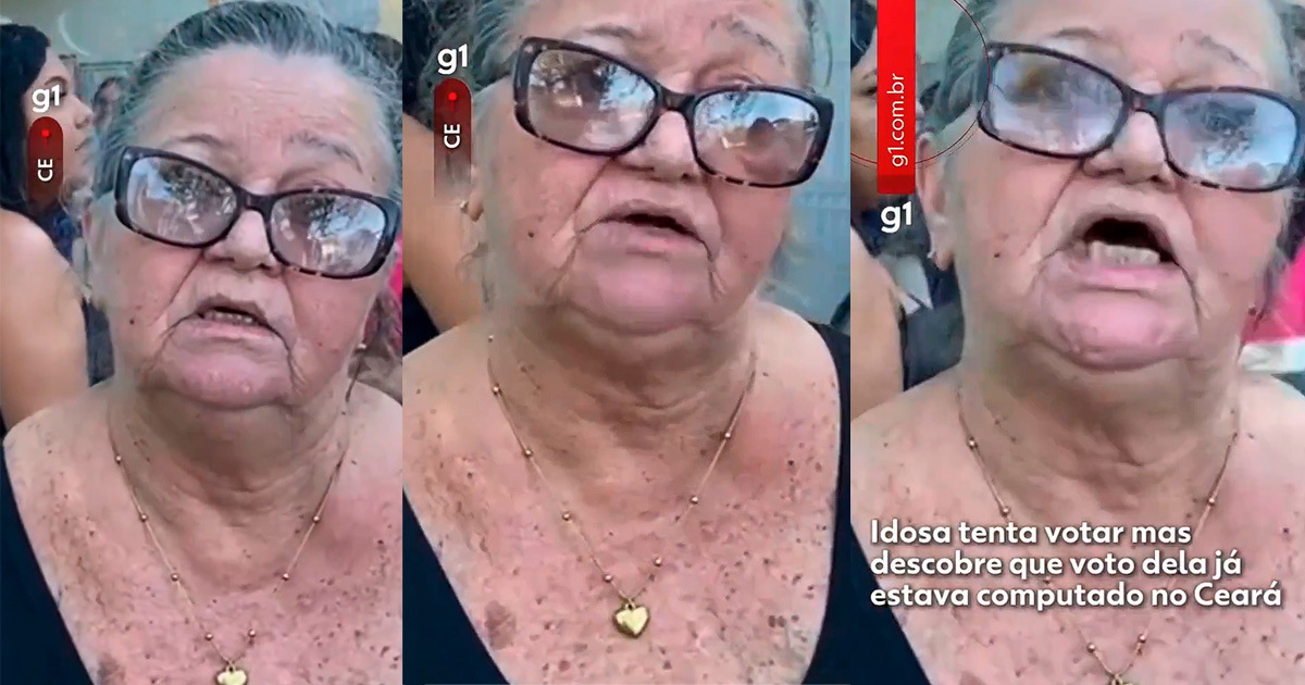 Idosa tenta votar mas descobre que o voto dela já estava computado no Ceará